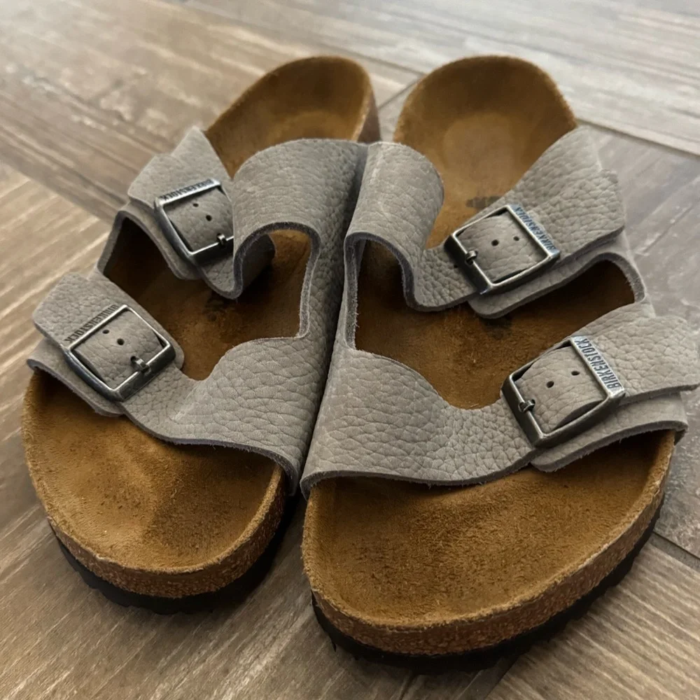 BIRKENSTOCK ARIZONA NUBUCK LEATHER DESERT BUCK WHALE GRAY Men’s size 12